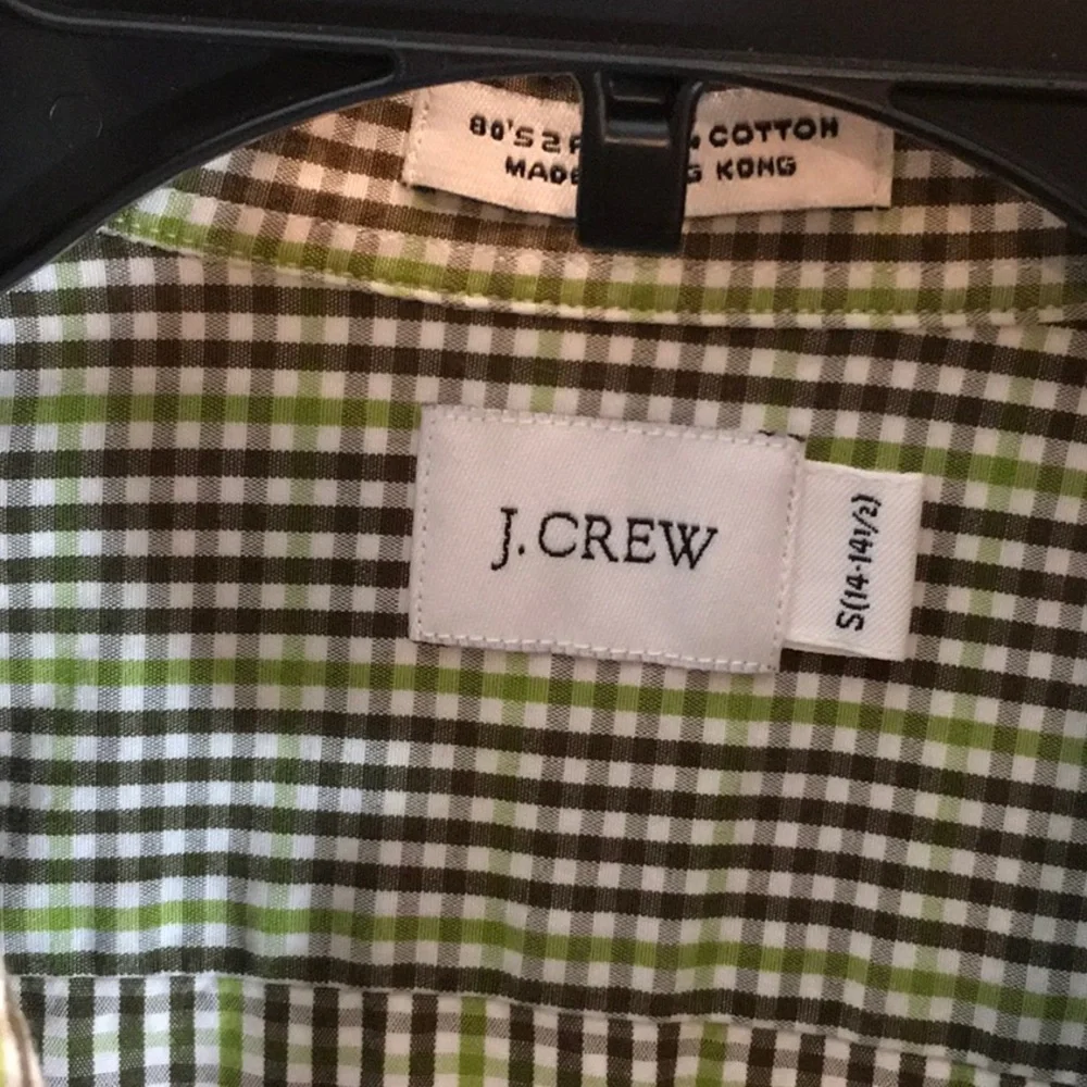 J. Crew green plaid shirt